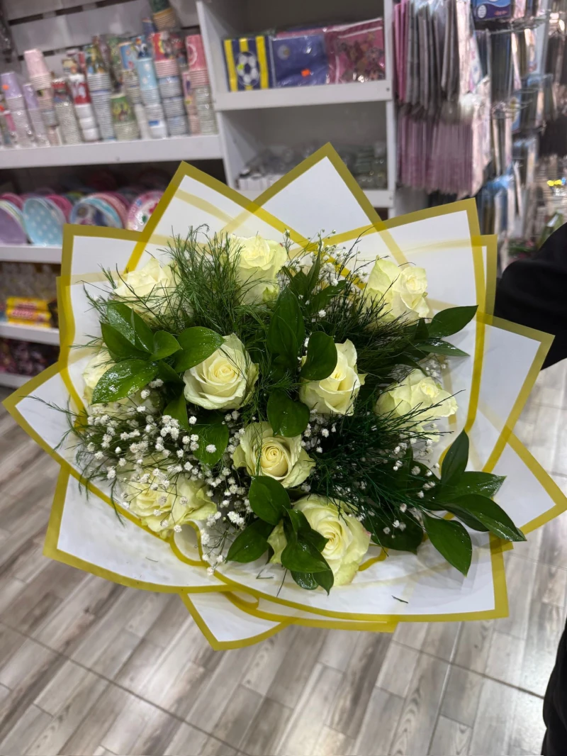 10LU BEYAZ GÜL BUKETİ